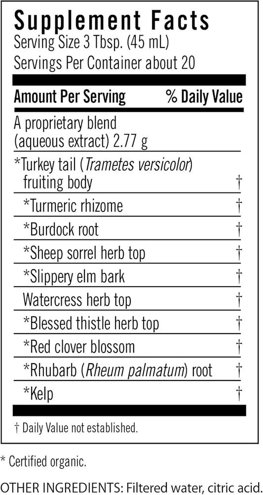 Flora Health Flor-Essence With Turkey Tail & Turmeric, Rich In Polysaccharides, 35+ Phenolic Compounds With Antioxidants And Immunity Support, 32-Fl. Oz. Glass Bottle