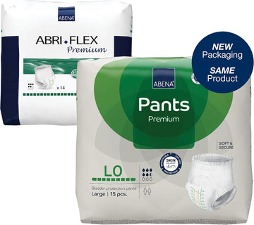 Abena Pants Premium Pull-Up Incontinence Pants, Eco-Labelled Incontinence Pants for Men & Women, Discreet, Protective, Breathable, Comfortable - Large 0, 100-140cm Waist, 1085ml Absorbency, 15PK