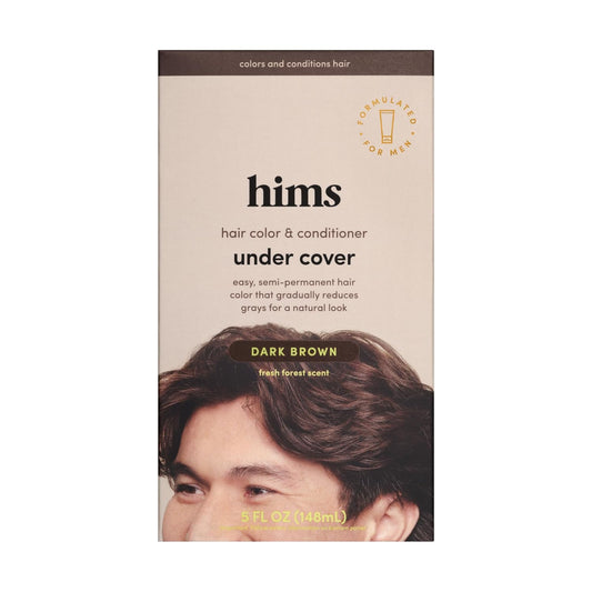 hims Under Cover Hair Color & Conditioner - Dark Brown Color Conditioner for Men - Semi Permanent Hair Color - Color Depositing, Deep Conditioning, Blends Grays - Fresh Forest Scent, 5 fl oz