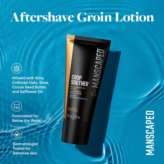 Manscaped® Crop Soother™ Groin Grooming Aftershave Lotion - Infused With Aloe, Colloidal Oats, Shea, Cocoa Seed Butter, Safflower Oil For Soothing & Relief