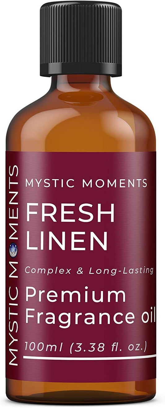 Mystic Moments | Fresh Linen Fragrance Oil - 100ml - Perfect for Soaps, Candles, Bath Bombs, Oil Burners, Diffusers and Skin & Hair Care Items