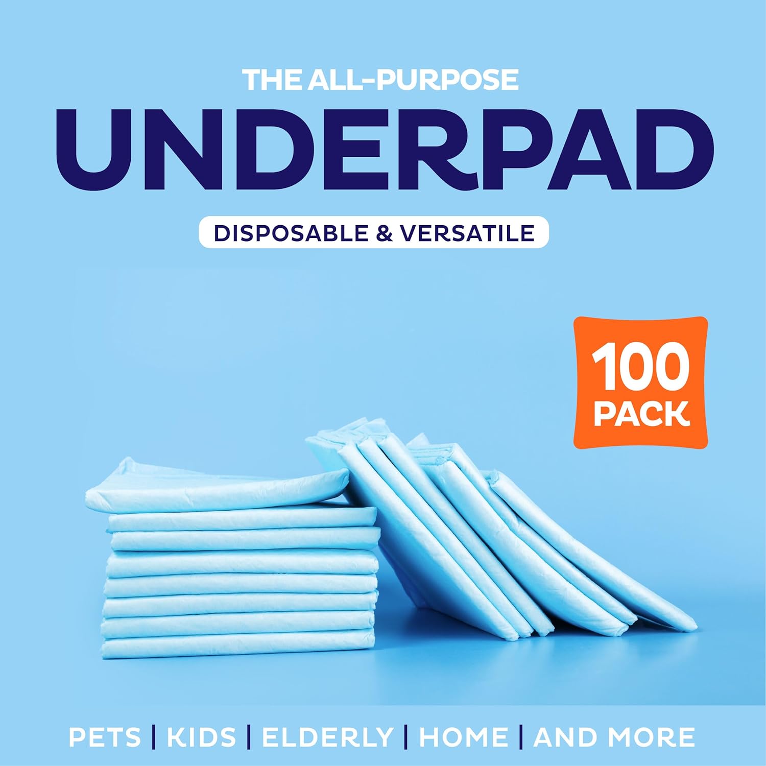 Chucks Pads Disposable [100-Pack] Underpads 17"x 24" Incontinence Chux Pads Absorbent Fluff Protective Bed Pads, Pee Pads for Babies, Kids, Adults & Elderly | Puppy Pads Large for Training Leak Proof : Health & Household