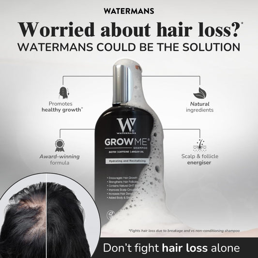 Hair Growth Shampoo & Conditioner By Watermans Uk Biotin, Argan Oil, Allantoin, Rosemary, Niacinamide, Lupin. Male & Female Hair Loss Products