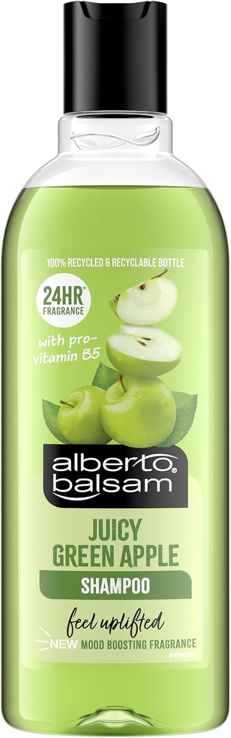 Alberto Balsam Juicy Green Apple Shampoo - 300Ml - 24Hr Fragrance - Pro-Vitamin B5 - All Hair Types