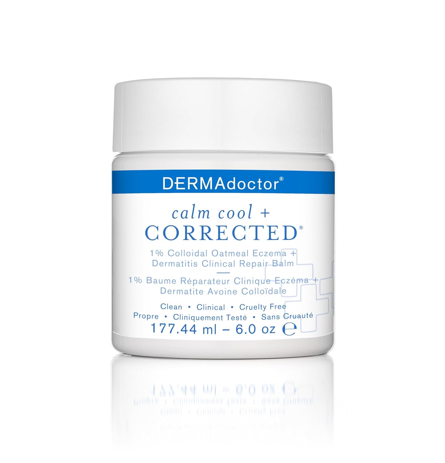 Dermadoctor Calm Cool + Corrected Clinical Hydra Repair Cream For Face And Body With 1% Colloidal Oatmeal, Moisturizing Balm For Dry, Itchy, Irritated Eczema And Dermatitis Skin Relief - 6 Oz