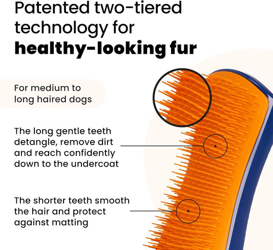 Tangle Teezer | Pet Teezer | Detangling And Dog Grooming Brush | Dry Brush Or Dog Bath Brush | Navy & Orange