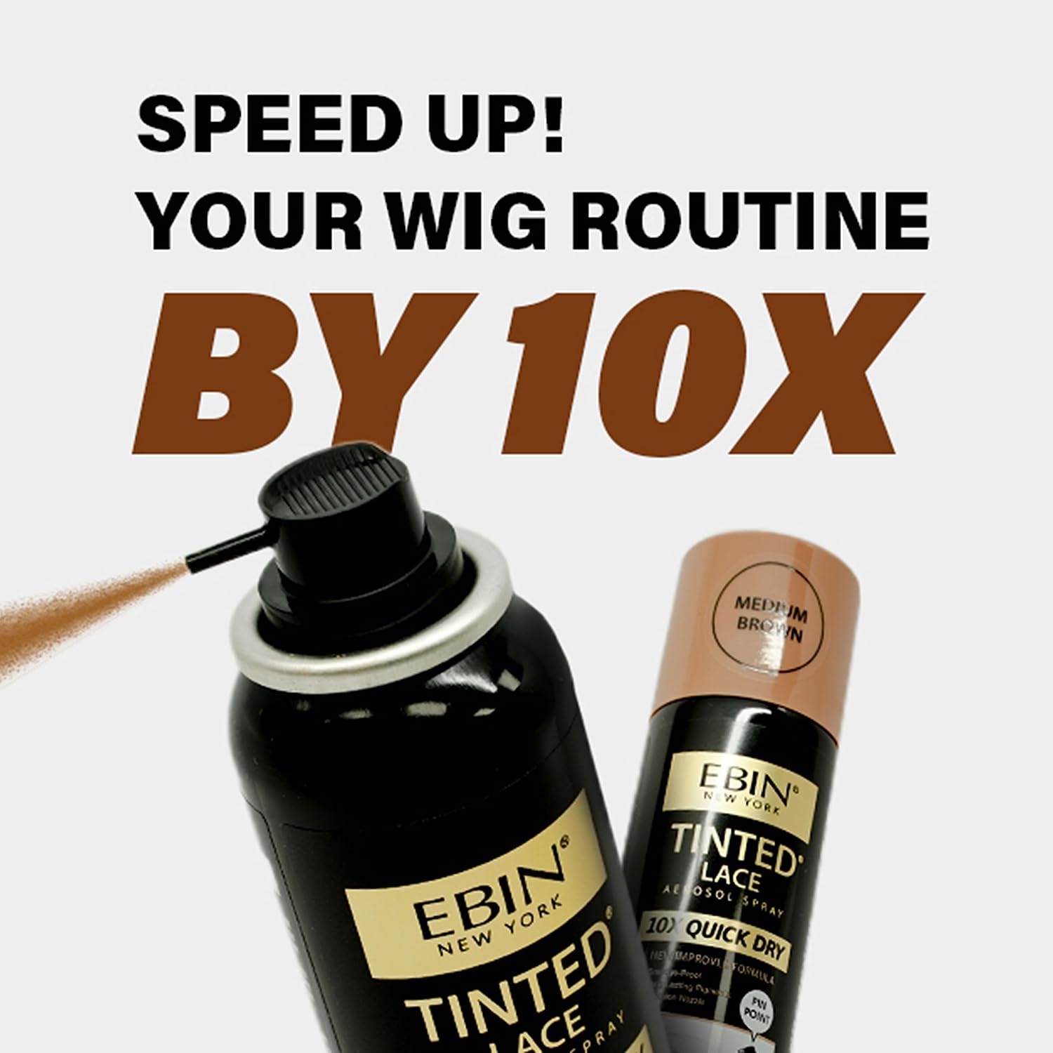 EBIN NEW YORK Tinted Lace Spray 3.38oz/ 100ml - Light Warm Brown | Quick Drying, Water Resistant, No Residue, Even Application, Matching Skin Tone, Natural Look : Amazon.co.uk: Beauty