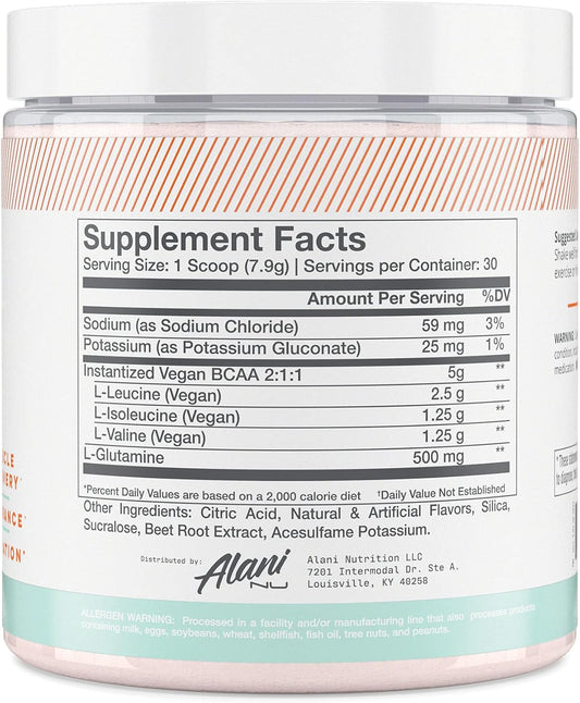 Alani Nu Bcaa Sour Gummies | Branch Chain Essential Amino Acids | 2:1:1 Formula | Supplement Powder | Muscle Recovery Vitamins For Post-Workout | 30 Servings