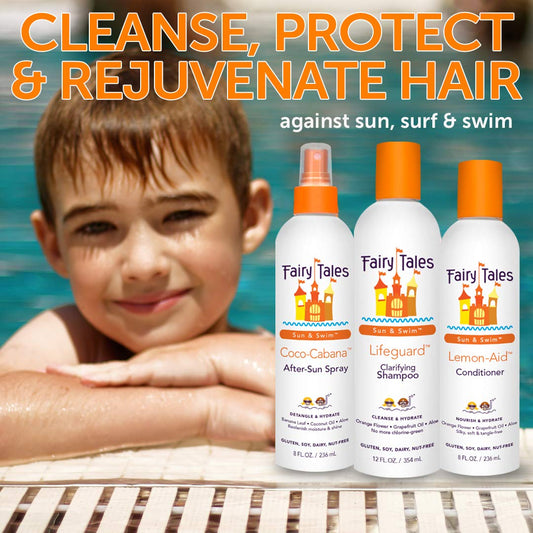 Fairy Tales Swim Shampoo, Conditioner, And Spray For Kids- 3 Pack | Made With Natural Ingredients In The Usa | No Parabens, Sulfates, Or Synthetic Dyes