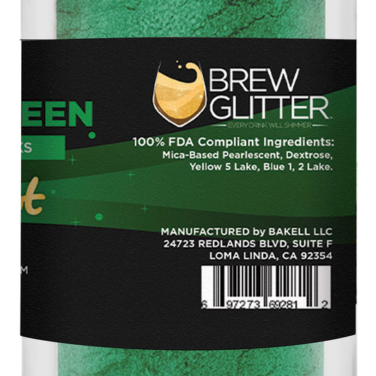 Bakell'S Christmas Green Brew Dust (25 Gram 1X Jar) | Edible Glitter Dust For Any Festive Beverage! : Grocery & Gourmet Food
