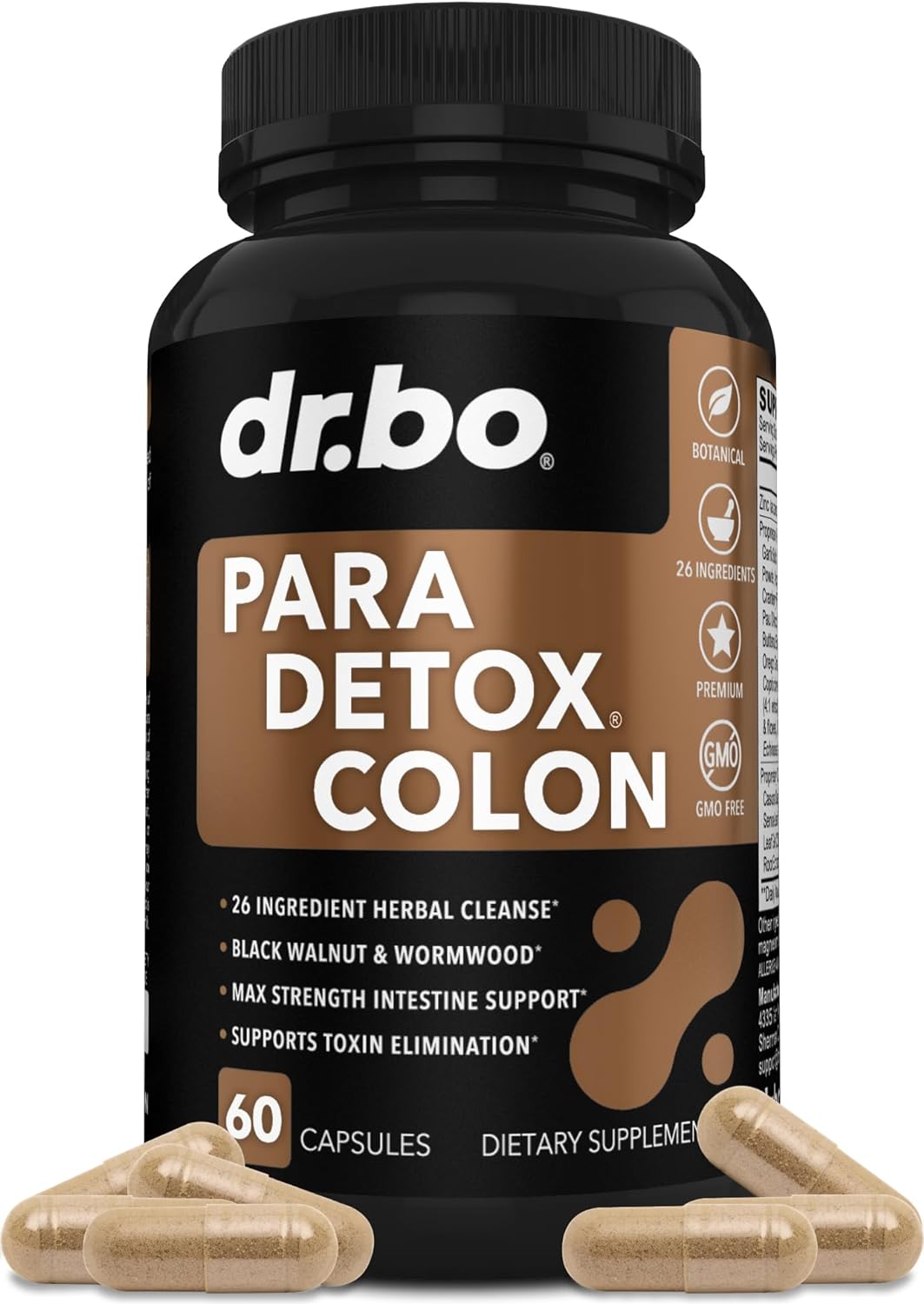 Colon Cleanse Pills Body Detox - Intestinal Guard Cleanser for Stomach - Natural Weight Flush Cleaner Supplement Complex, Women Men Kids, Herbal Wormwood Black Walnut Clove - Gut Loss Health Capsules