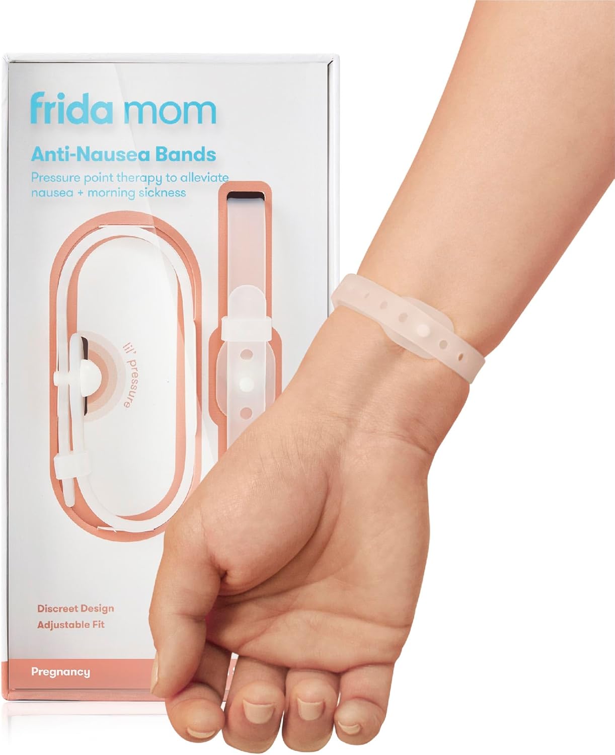 Frida Mom Nausea Bands For Morning Sickness Relief, 24/7 Support Through Pressure Point Therapy, Includes 2 Bands And Storage Case