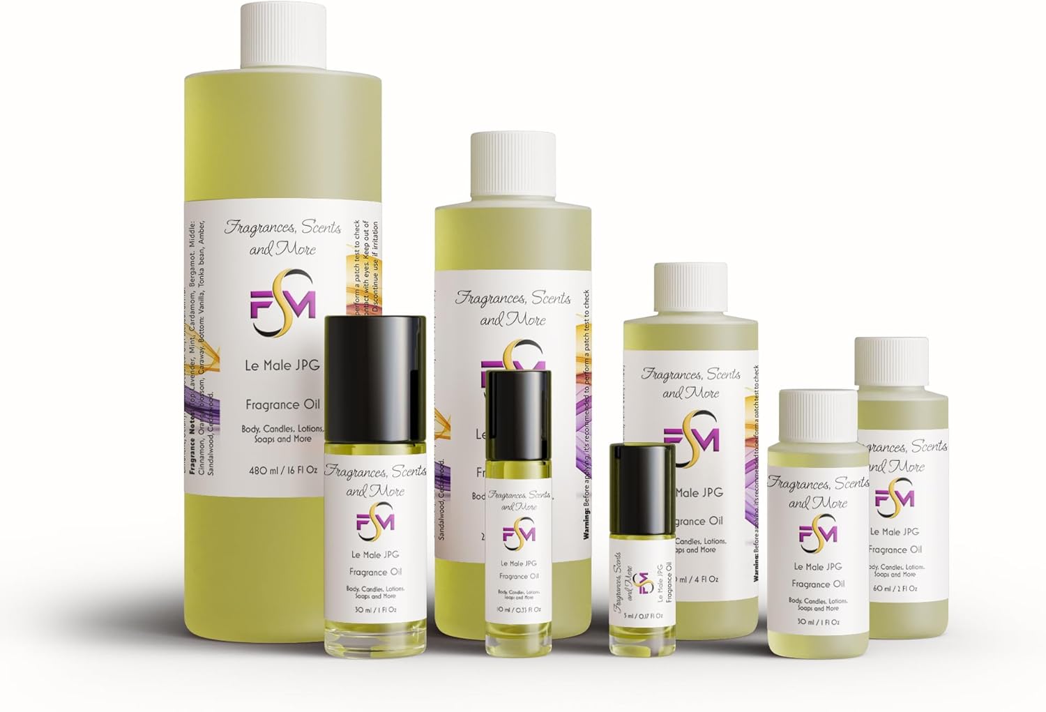 Le Male Jpg Fragrance Oil - 3 Bottles 0.33 Fl Oz Glass Roll On (10Ml) : Beauty & Personal Care