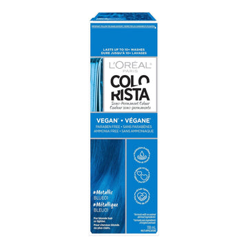 L'Oreal Paris Colorista Metallic Semi Permanent Hair Color For Bleached Or Blonde Hair, Color Depositing Hair Mask Formula, Metallic Blue
