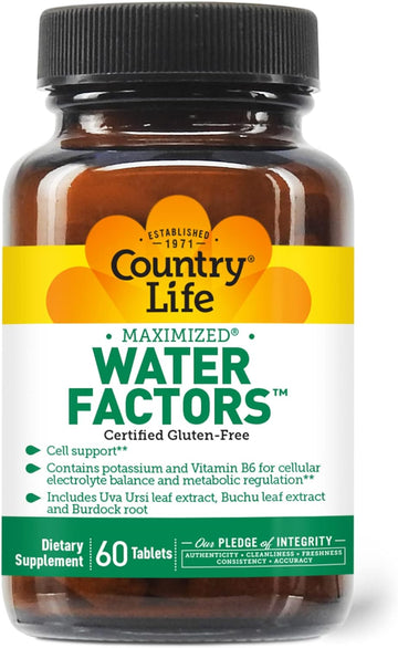 Country Life Maximized Water Factors, Cell Support, 60 Tablets, Certif