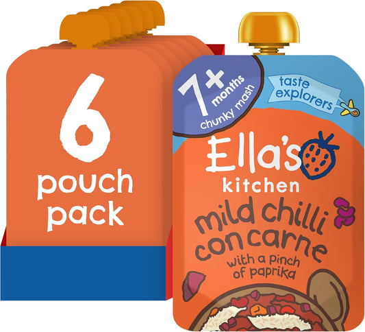 Ella'S Kitchen Chilli Con Carne Baby Food Pouch 7+ Months 130G (Pack Of 6)