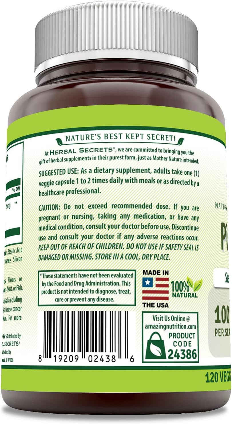 Herbal Secrets Pine Bark Extract Supplement | 100 Mg per Serving | 120 Veggie Capsules | Non-GMO | Gluten-Free | Made in USA : Health & Household