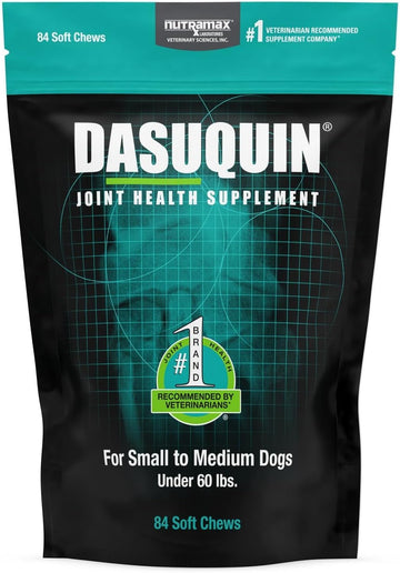 Nutramax Laboratories Dasuquin Joint Health Supplement for Small to Medium Dogs - With Glucosamine, Chondroitin, ASU, Boswellia Serrata Extract, Green Tea Extract, 84 Soft Chews
