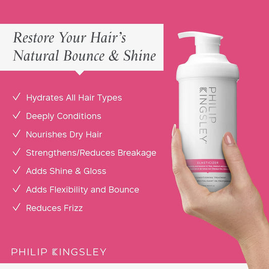 Philip Kingsley - Elasticizer | Deep Conditioner | Repair Hair Mask Treatment For All Hair Types | Pre Shampoo Deep Conditioning Mask | Hydrates, Adds Shine And Reduces Breakage And Frizz | 500Ml