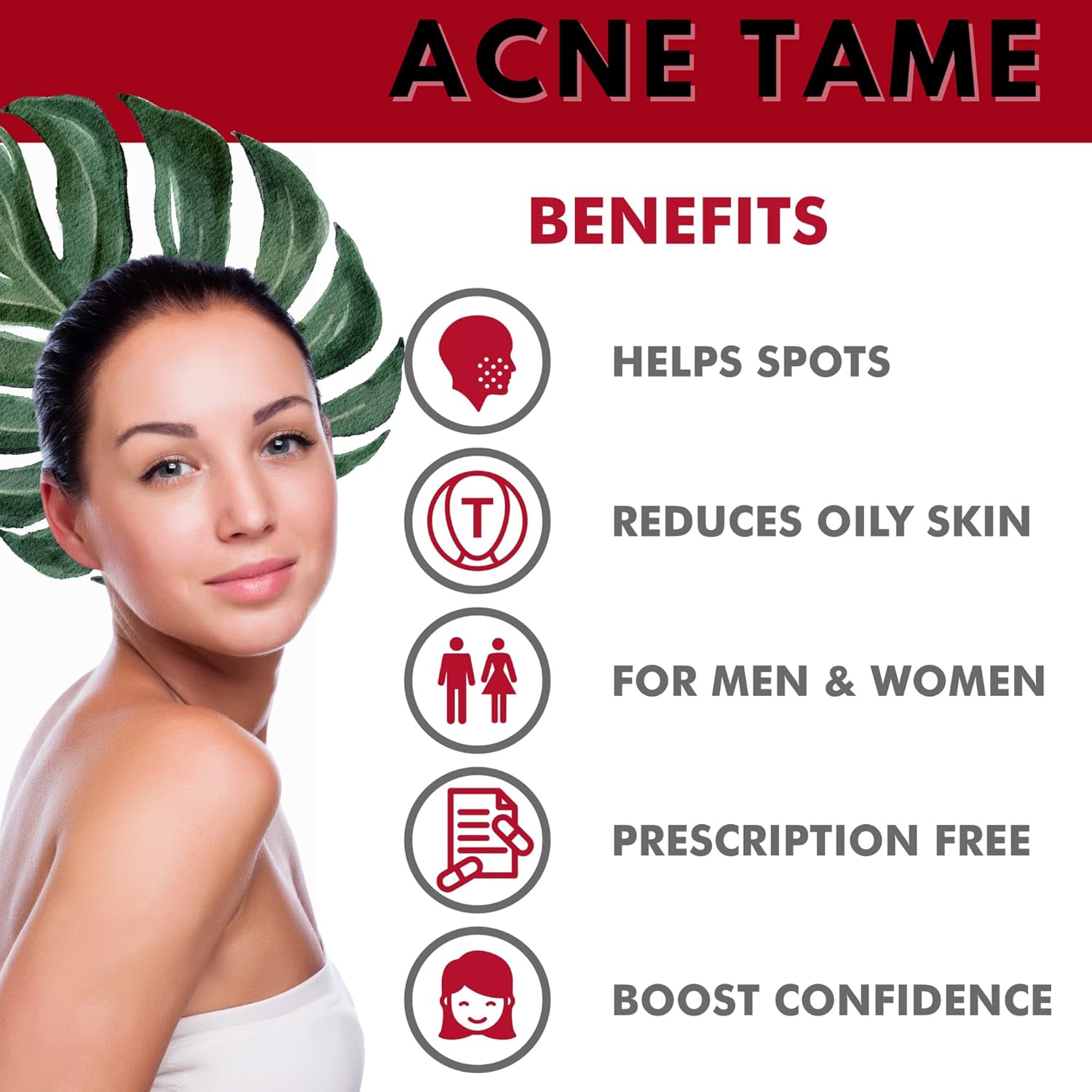 Acnetame Acne Pills- Acne Tame Supplement- Clear Skin Vitamins Pill For Oily Skin Treatment, Hormonal Blemishes, Anti Spots & Cystic Acnes Supplements For Women, Men, Teens & Adults- 60 Oral Tablets : Health & Household