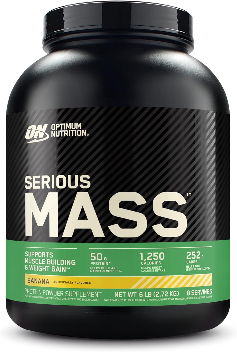 Optimum Nutrition Serious Mass, Weight Gainer Protein Powder, Mass Gainer, Vitamin C And Zinc For Immune Support, Creatine, Banana, 6 Pound (Packaging May Vary)