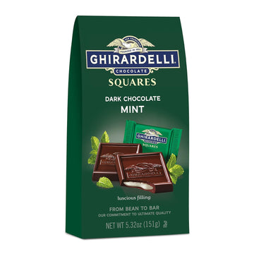 Ghirardelli Dark Chocolate Mint Squares, 5.32 Oz Bag (6 Bags)