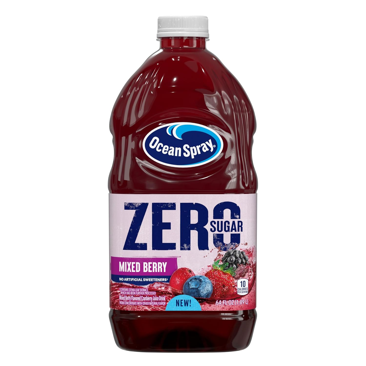 Ocean Spray® Zero Sugar Mixed Berry Juice Drink, Cranberry Juice Drink Sweetened With Stevia, 64 Fl Oz Bottle