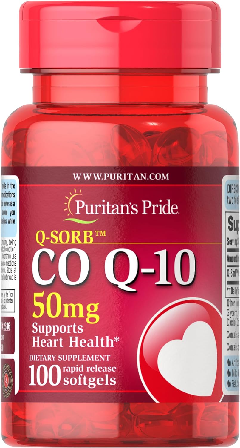 Q-Sorb Coq10 50Mg, Contributes To Heart Wellness,100 Softgels By Puritan'S Pride