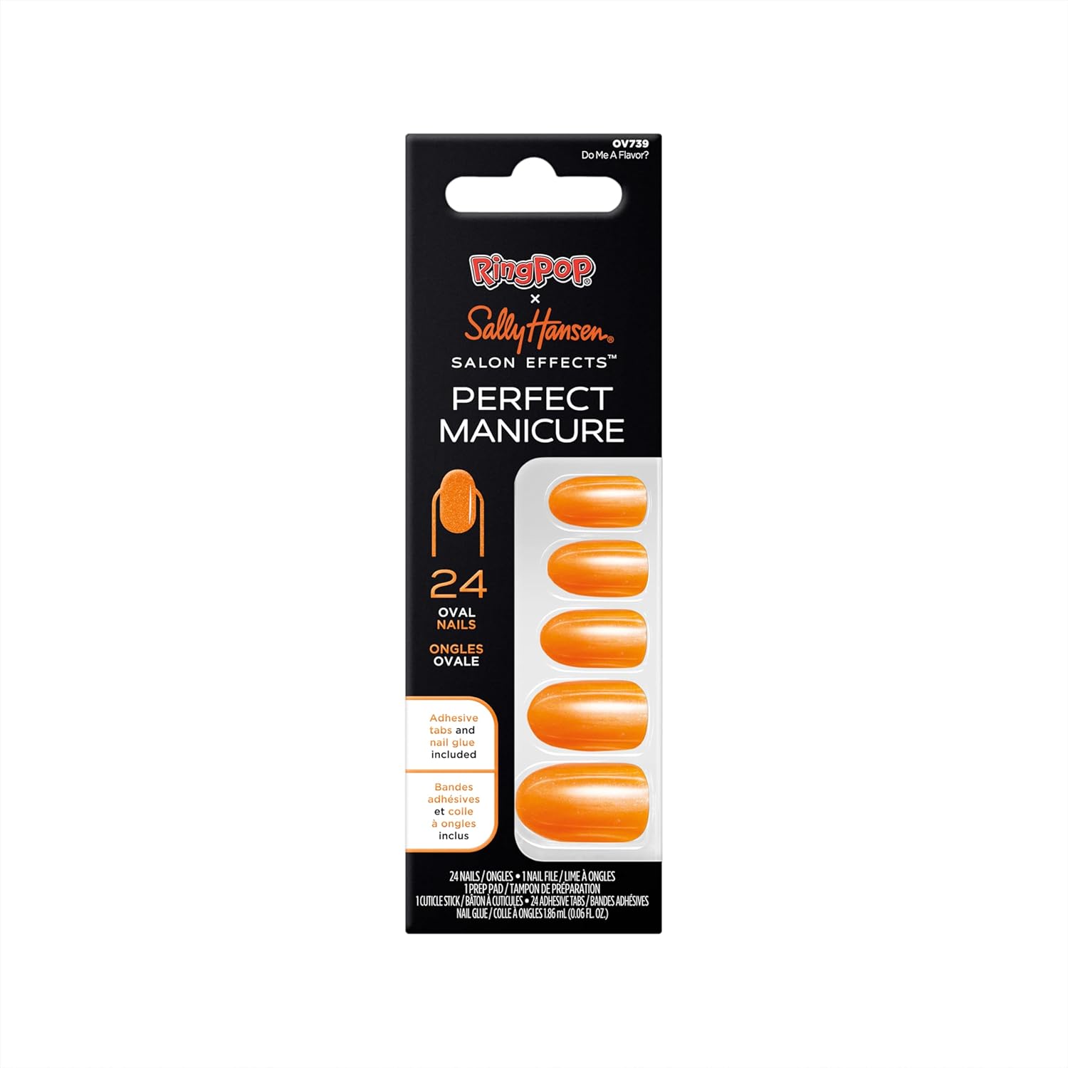 Sally Hansen Salon Effects® Perfect Manicure, Ring Pop Do Me A Flavor, Press On Nails, Oval Shaped, Non-Damaging Adhesive Tabs, File, And Alcohol Pad Included