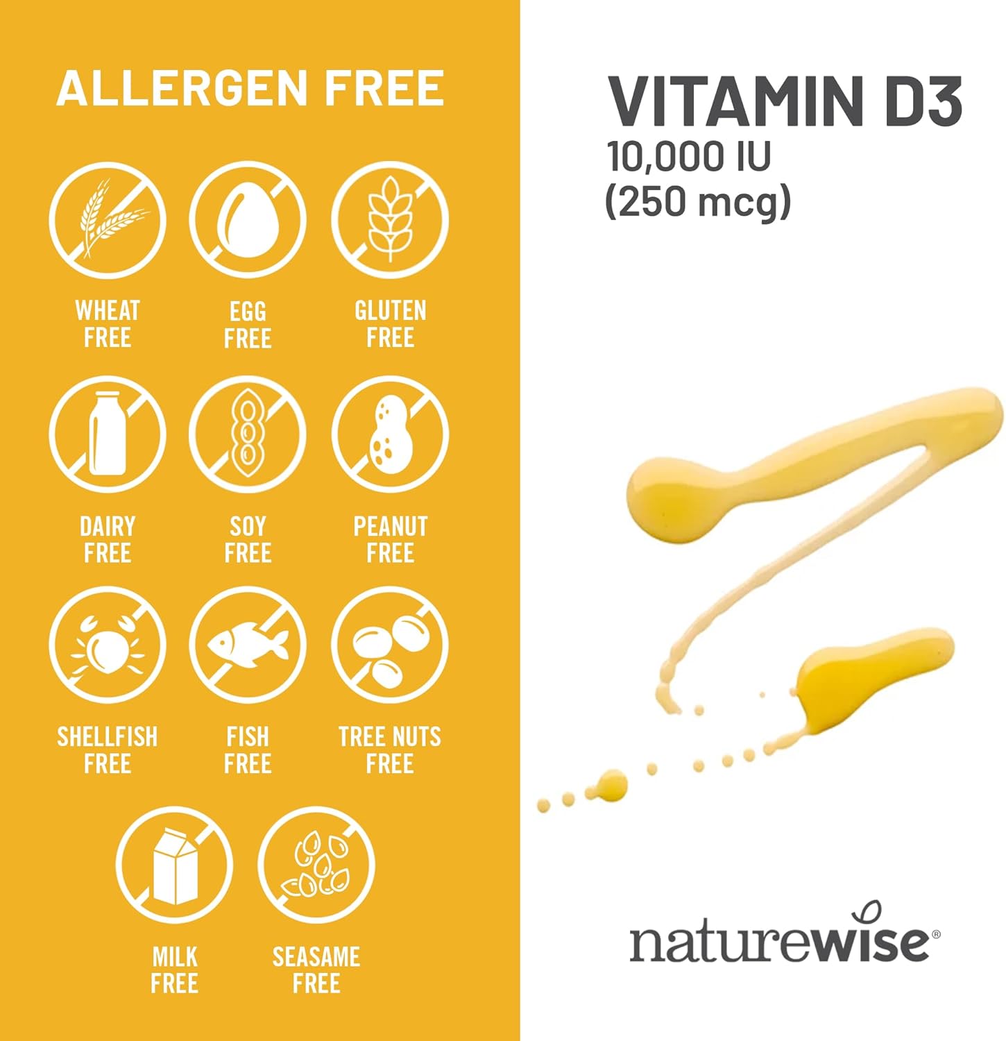 Naturewise Vitamin D3 10,000Iu (250 Mcg) 30-Day Supply - High Potency For Healthy Immune Support & Muscle Function, Non-Gmo, Gluten-Free In Organic Extra Virgin Olive Oil, (Mini Softgel), 30 Count