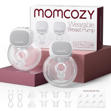 Momcozy Hands Free Breast Pump S9 Pro Updated, Wearable Breast Pump Of Longer Battery Life & Led Display, Double Portable Electric Breast Pump With 2 Modes & 9 Levels - 24Mm, 2 Pack Gray