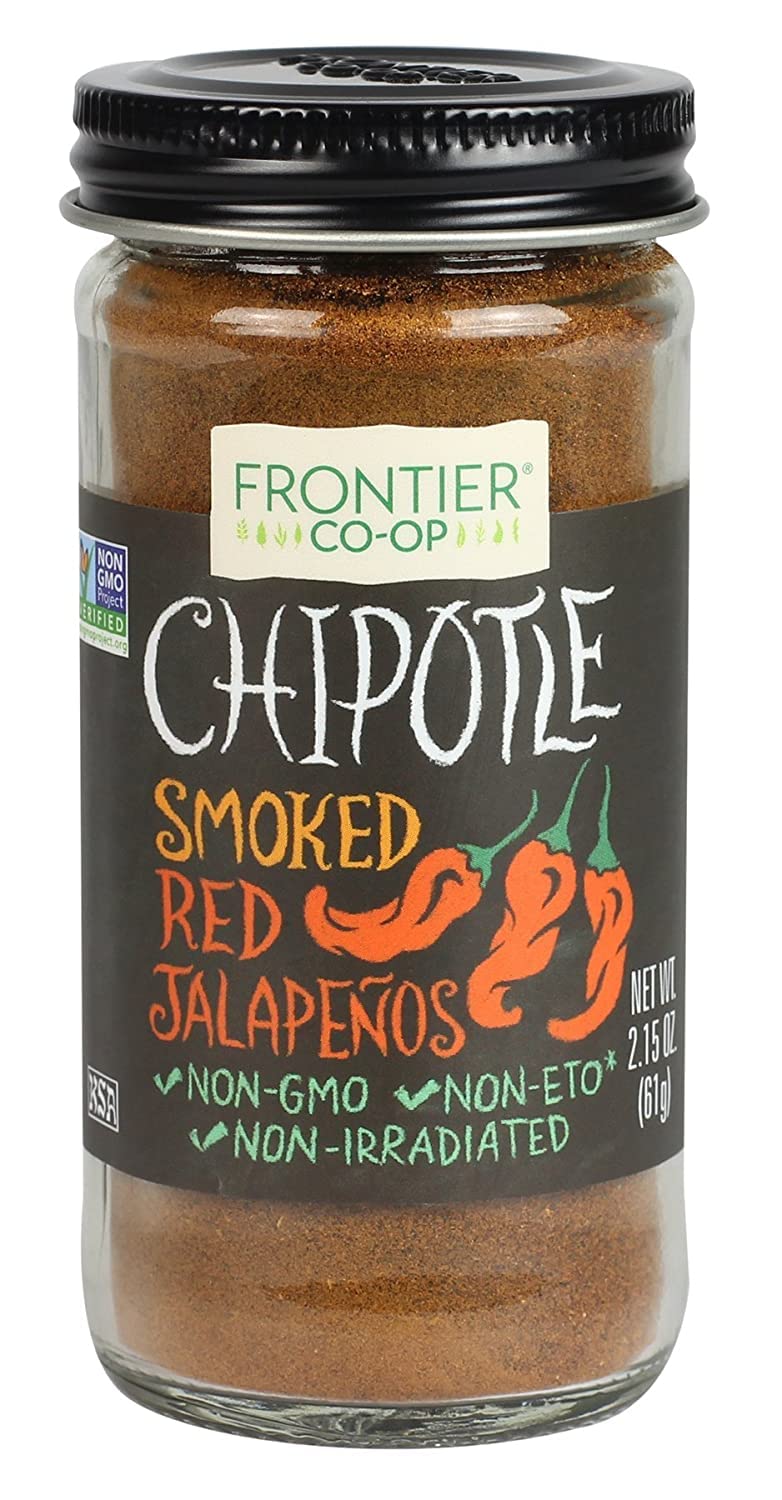 Frontier Co-Op Ground Chipotle, 2.15 Ounce, Dried, Smoked Peppers, Rich Aroma, Smokey & Earthy For Southwest & Mexican Foods