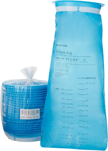 Mckesson Emesis Bag Mckesson 40 Fl. Oz. Blue (25 Per Sleeves)