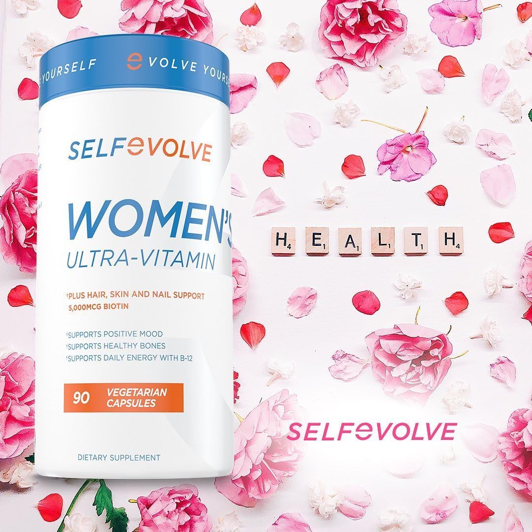 Selfevolve Women'S Ultra-Vitamin Multivitamin - Essential Nutrient Blend With Elderberry, Vitamin C, Zinc, And Vitamin D - 90 Vegetarian Capsules For 30-Day Supply : Health & Household