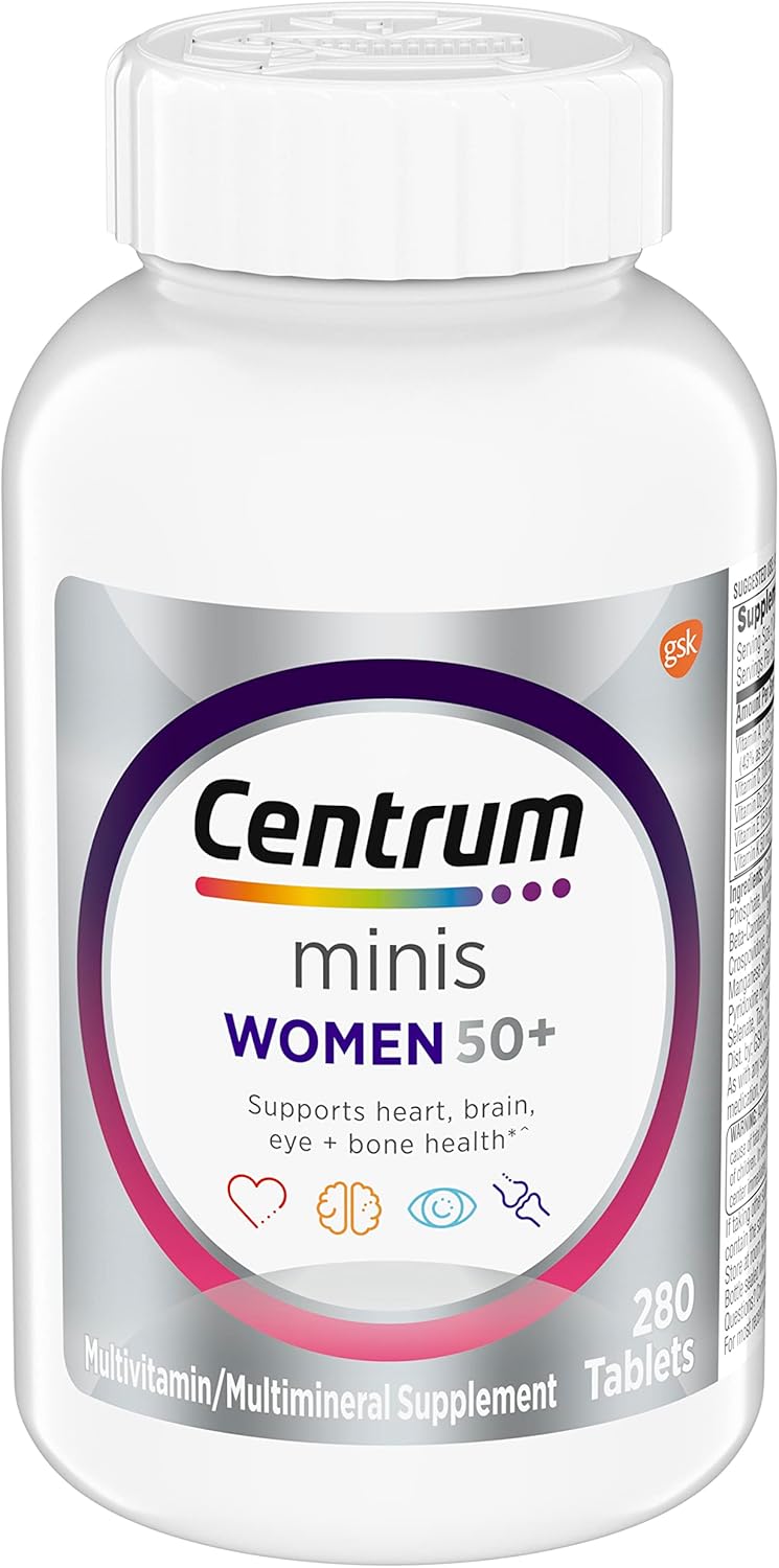 Centrum Minis Silver Women'S Multivitamin For Women 50 Plus, Multimineral Supplement With Vitamin D3, B Vitamins, Non-Gmo Ingredients, Supports Memory And Cognition In Older Adults - 280 Ct