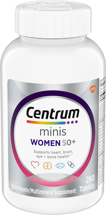 Centrum Minis Silver Women'S Multivitamin For Women 50 Plus, Multimineral Supplement With Vitamin D3, B Vitamins, Non-Gmo Ingredients, Supports Memory And Cognition In Older Adults - 280 Ct
