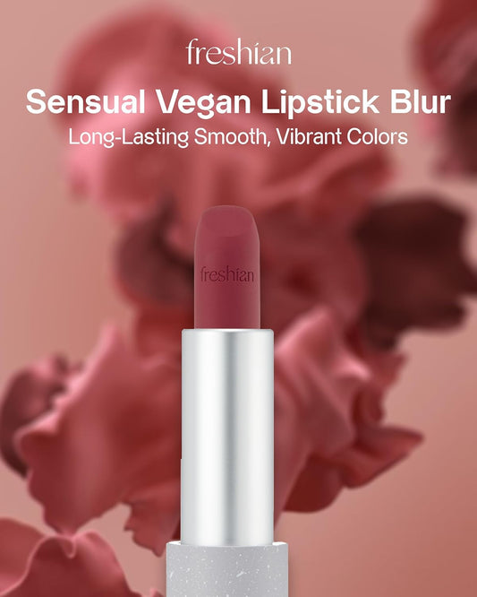 Sensual Vegan Lipstick Blur (01 Pleasure, 0.12Oz) - Long-Lasting Formula, Lightweight Matte Lipstick, Korean Makeup. Shea Cocoa Butter, Vegan