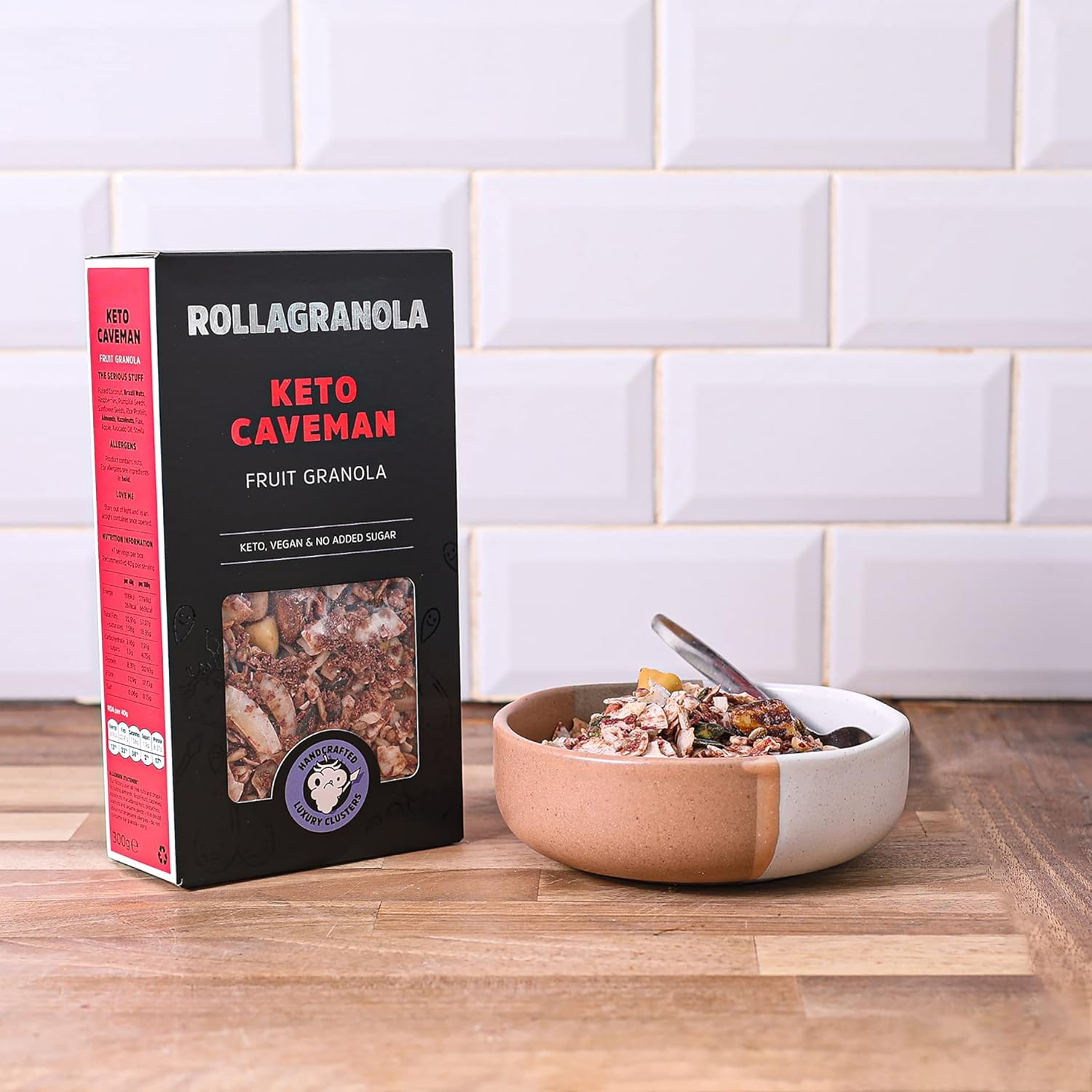 Rollagranola: Keto Caveman Fruit Granola | Paleo & Keto Granola | Gluten & Cereal Free | No Added Sugar | Keto Diet | Ideal for Diabetics | Handcrafted in The UK | 300g Pack : Amazon.co.uk: Grocery