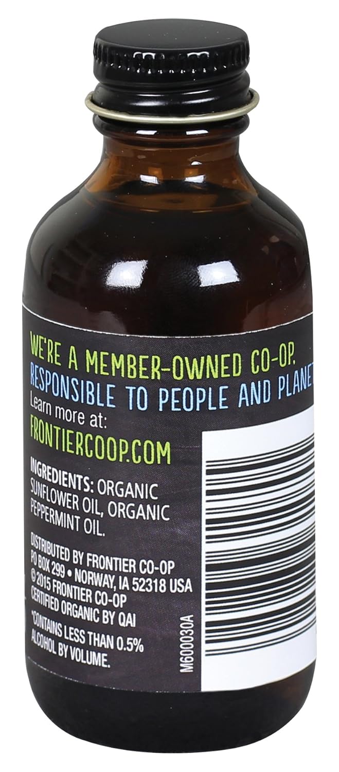 Frontier Peppermint Flavor Certified Organic, 2 Ounce Bottle