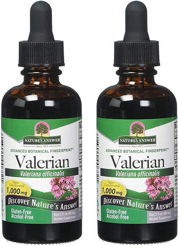 Nature'S Answer Valerian Root 1000Mg 2 Extract | Promotes Restful Sleep | Calms & Relaxes | Super Concentrated | Gluten-Free, Alcohol-Free, Kosher Certified & Vegan 2 | 2 Pack