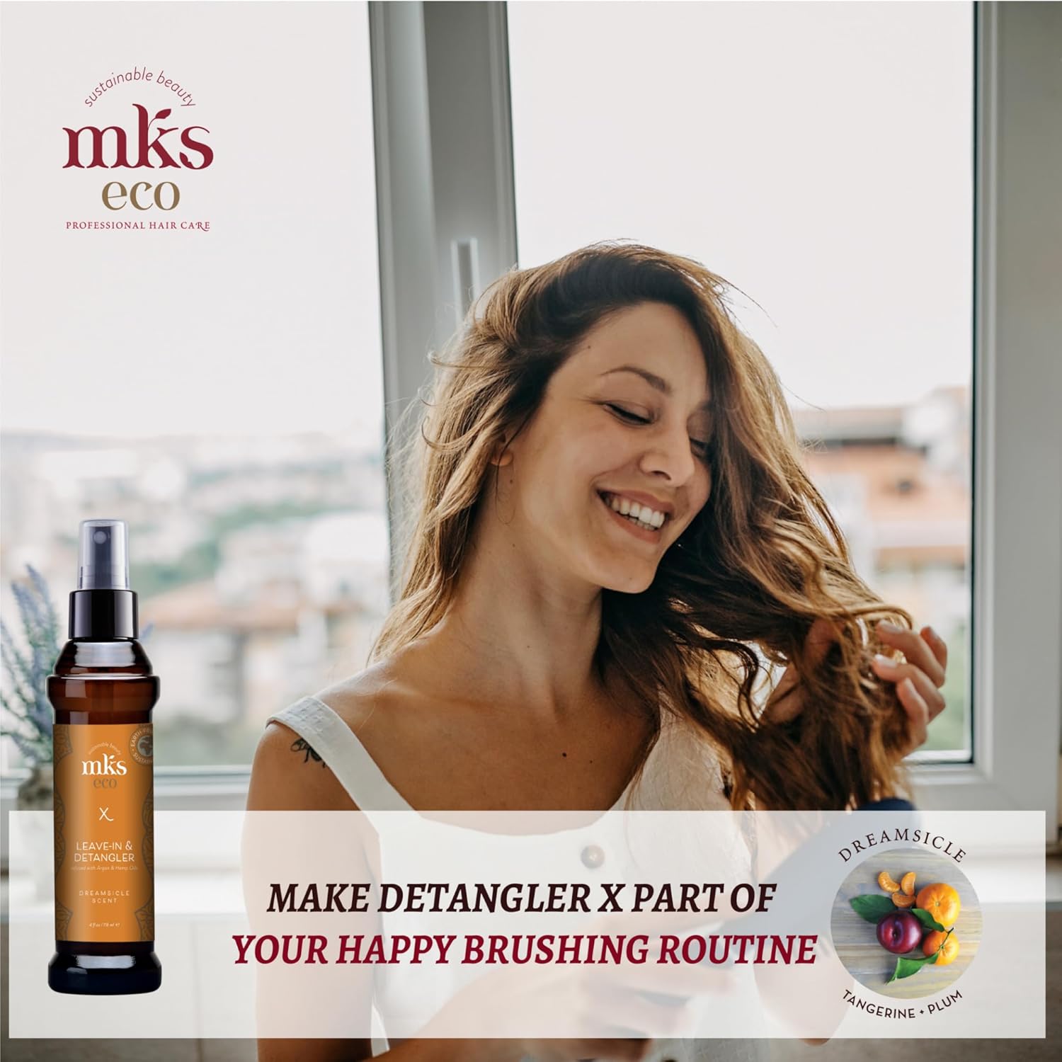 Earthly Body Mks Eco X, Original Scent - 4 Fl Oz - Leave-In Treatment & Detangler - Moroccan Argan Oil, Hemp Seed Oil - Vegan & Cruelty Free : Beauty & Personal Care