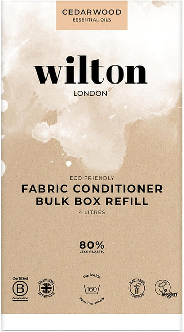 Wilton London Cedarwood Fabric Conditioner Refills - 160 Washes - Plant-Based & Biodegradable Softner - 100% Recyclable - Less Plastic - Essential Oils - Made In Uk - 4L