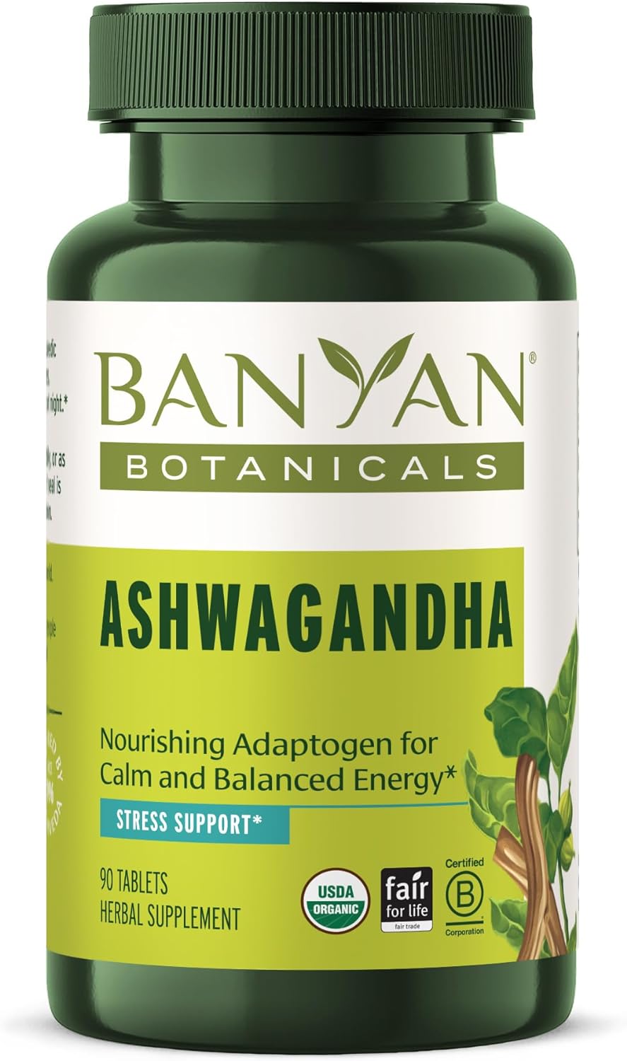 Banyan Botanicals Ashwagandha Tablets ? Organic Ashwagandha Root ? Renowned Herbal Adaptogen for Natural Energy Support and Stress Support* ? 90 Tablets ? Non-GMO Sustainably Sourced Vegan