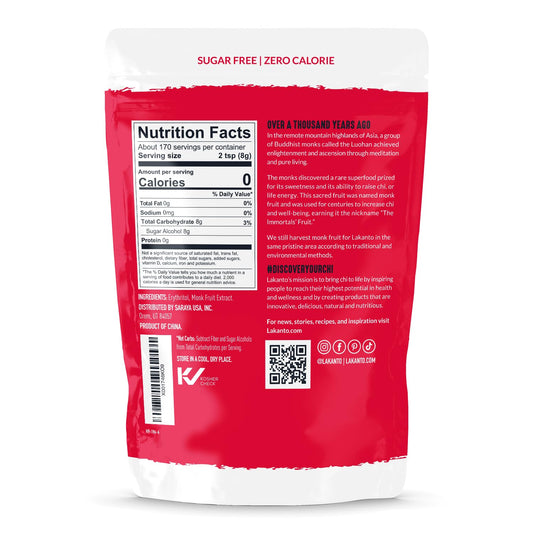 Lakanto Bulk Golden Monk Fruit Sweetener With Erythritol - Bulk Raw Cane Sugar Substitute, Baking, Extract, Sugar Replacement (Golden - 20 Kg)