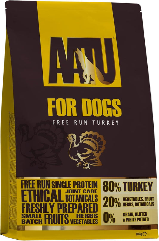 AATU 80/20 Complete Dry Dog Food, Turkey 10kg - Dry Food Alternaitve to Raw Feeding, High Protein. No Nasties, No Fillers?AT10