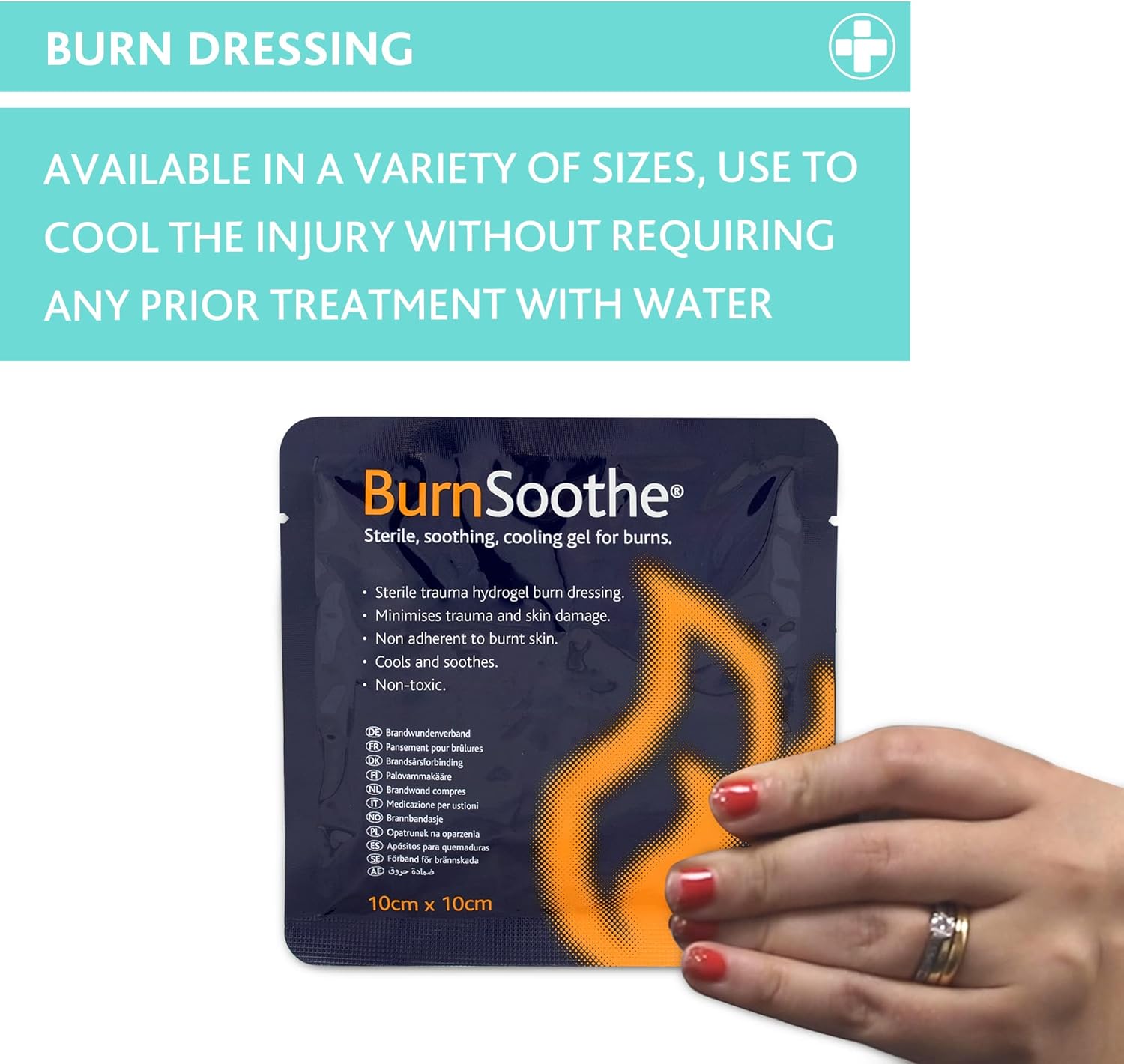 Reliance Medical Burnsoothe Cooling Gel Immediate Dressing For Burns In First Aid Sterile Burns Soothing, Non-Adherent, Non-Toxic, Minimize Trauma And Skin Damage, 10 Cm x 10 Cm, (Pack Of 10) : Amazon.co.uk: Health & Personal Care