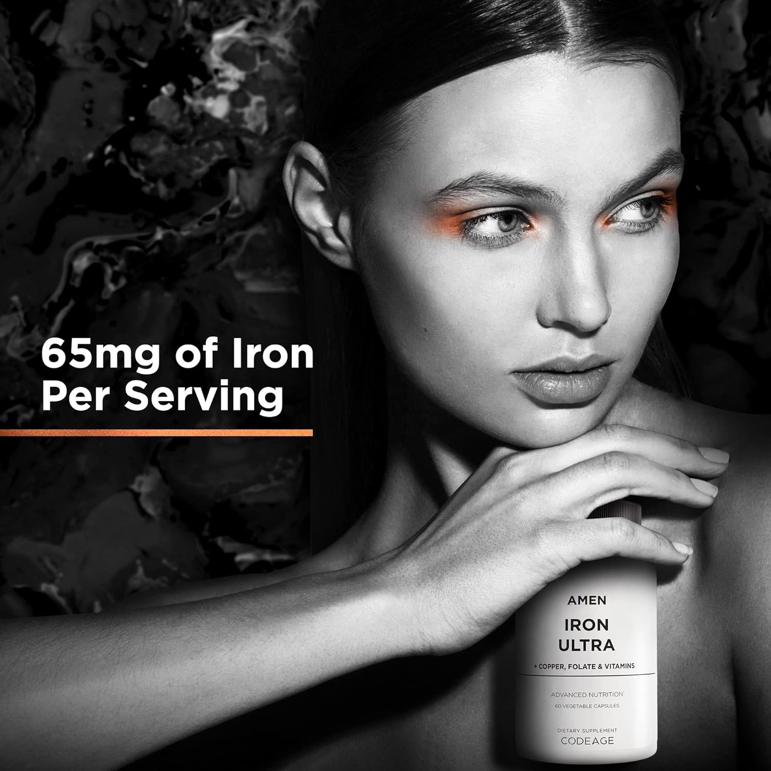 Amen Iron Ultra Supplement + Copper, Folate, Vitamin C and Vitamin B12-2-Month Supply - Ferrous Sulfate Iron Vitamin - Iron 65mg Per Serving - Iron Folic Acid - Non-GMO Iron Pills - 60 Capsules : Health & Household