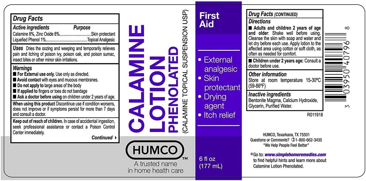 Humco 040796001 Calamine Lotion, 6Oz