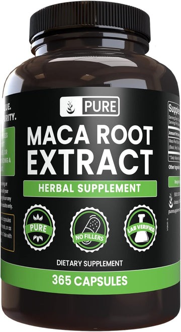 Pure Original Ingredients Maca Root (365 Capsules) No Magnesium Or Rice Fillers, Always Pure, Lab Verified