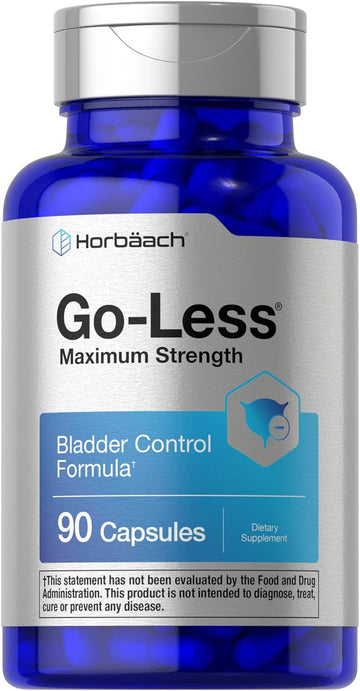 Go Less Bladder Control Pills | 90 Capsules | Maximum Strength for Women and Men | Non-GMO & Gluten Free Formula | by Horbaach